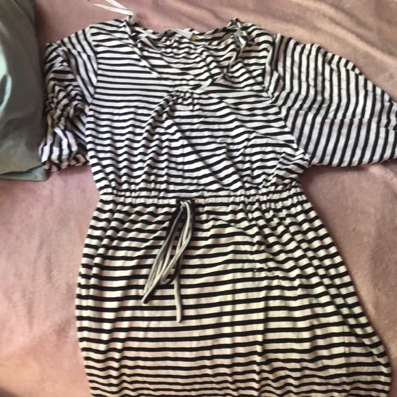 Brand new without tags striped Calvin Klein cinch waist T-shirt dress XB - Picture 2 of 7